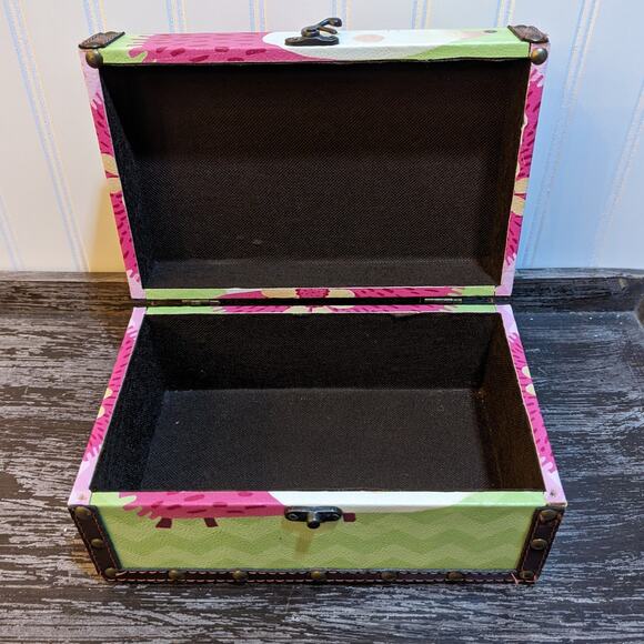 Decorative Kids Hedgehog Jewelry Box Green/Pink/Brown - Picture 2 of 6
